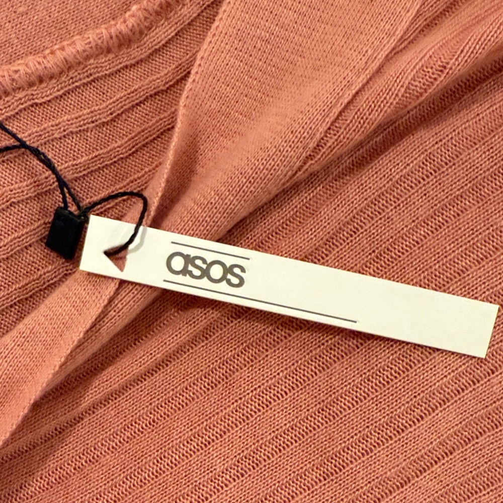 ASOS Ribbed Coral Top Size 6 - Picture 3 of 3